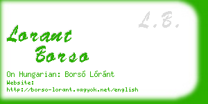 lorant borso business card