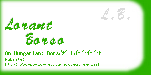 lorant borso business card